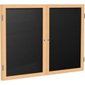 Ghent Ghent Enclosed Letter Board - 2 Door - Black Letterboard w/Oak Frame - 36" x 48" PW23648B-BK